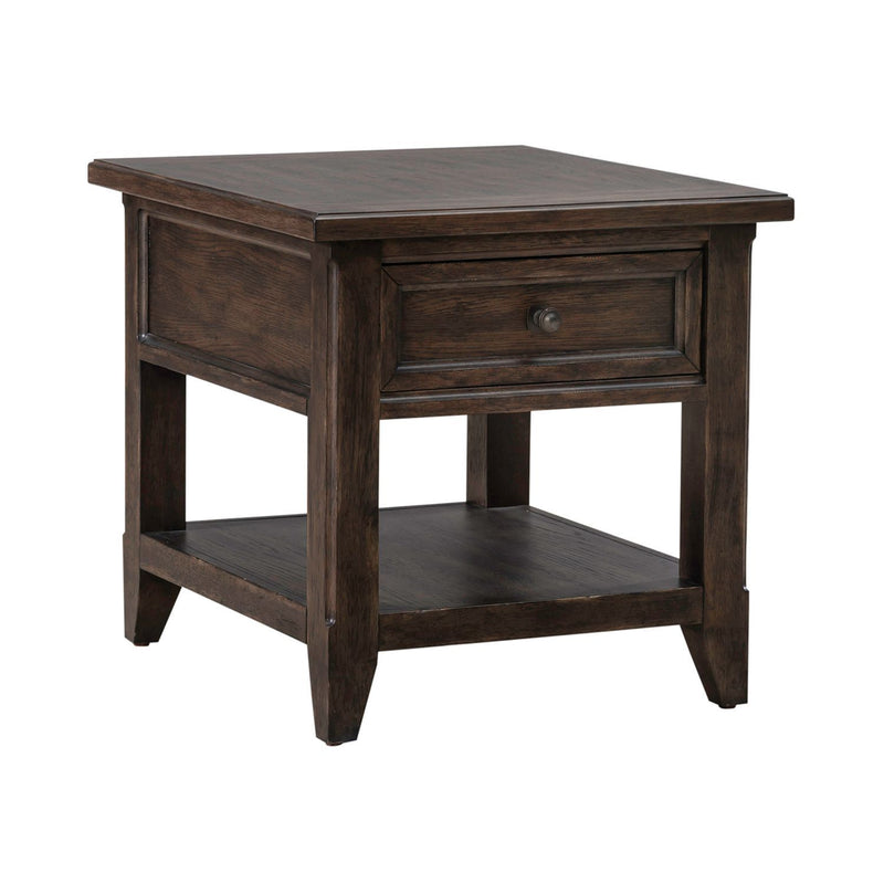 Paradise Valley - Rectangular End Table - Saddle Brown