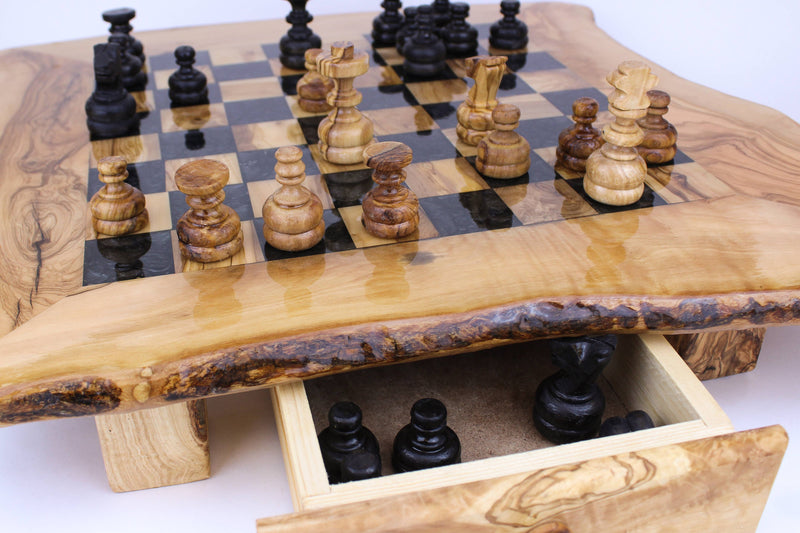 Olive Wood Resin Chess Board