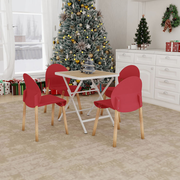 4 Piece Set Of Single Chairs With A Folding Square Table