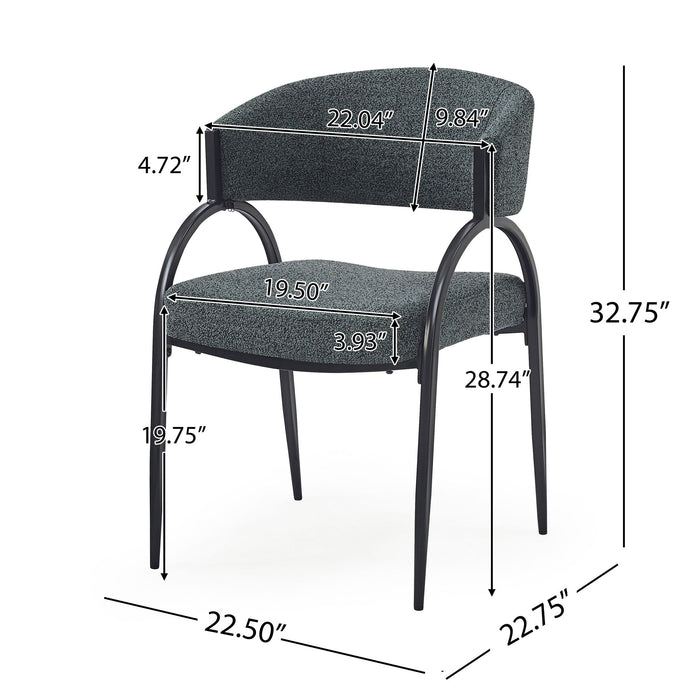 Contemporary Upholstered Dining Chairs With Metal Legs (Set of 2)