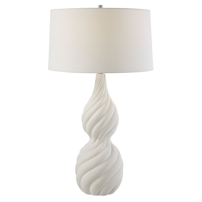 Twisted Swirl - Table Lamp - White