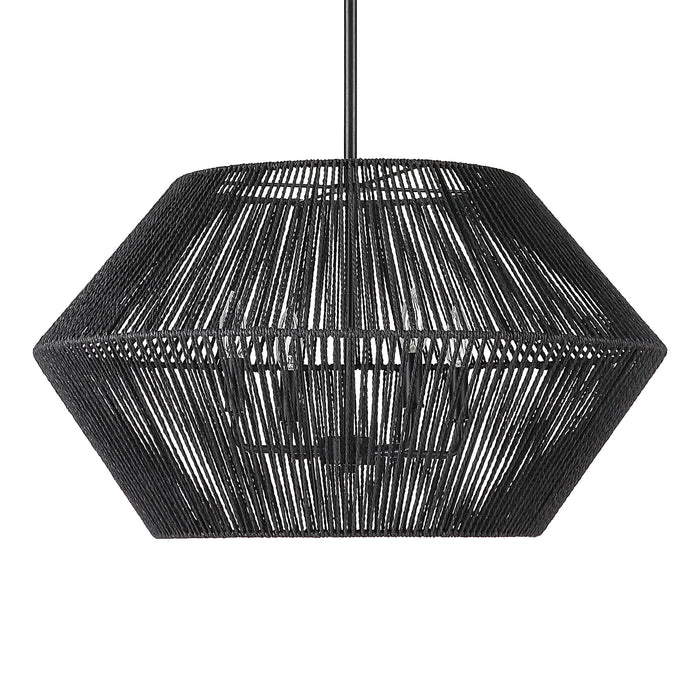 Suva - 4 Light Rope Pendant - Black