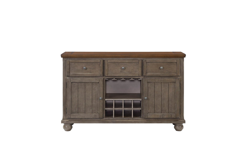 Will Dining - Server With Power Pack - Gray / Brown