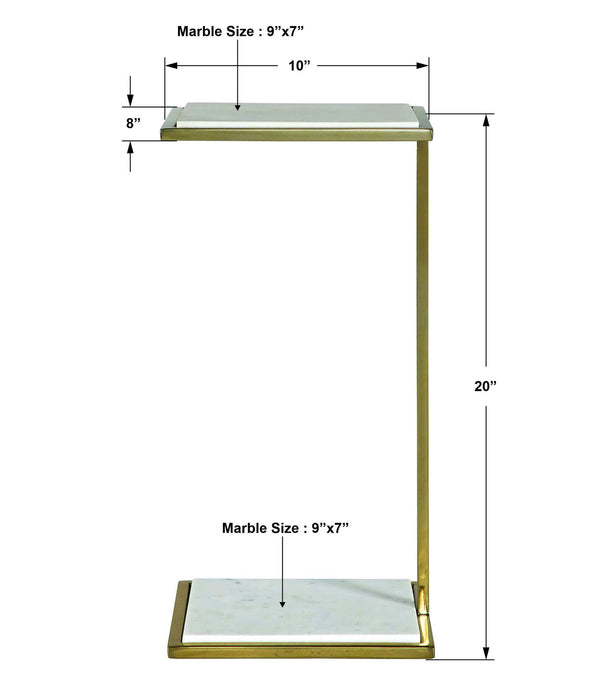 Elevate - Marble Drink Table - White