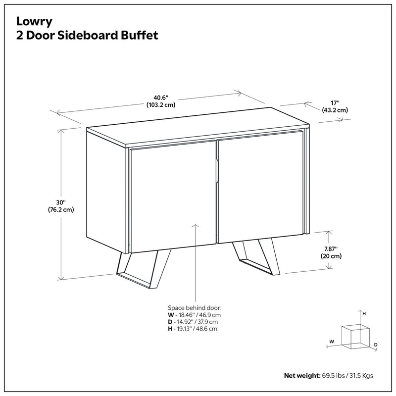 Lowry - 2 Door Sideboard Buffet - Brown