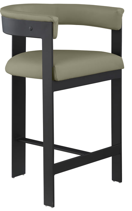 Romeo - Faux Leather Counter Stool With Black Base (Set of 2)