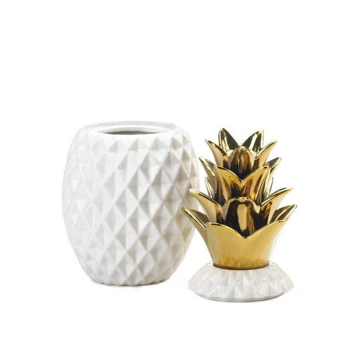 Gold Topped Pineapple Jar | 13"