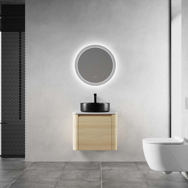 Mounted Bathroom Vanity & Art Sink & 2 Soft Close Doors