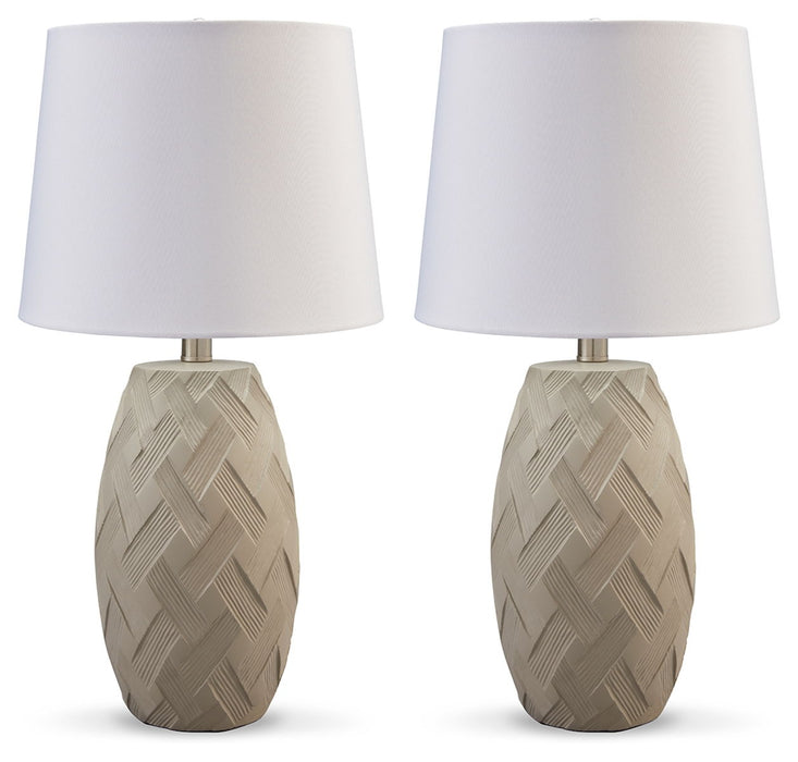 Tamner - Taupe - Poly Table Lamp (Set of 2)