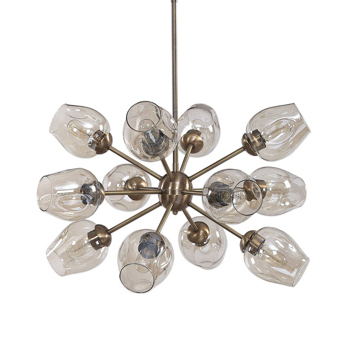 Chet - 12 Light Sputnik Chandelier - Light Brown