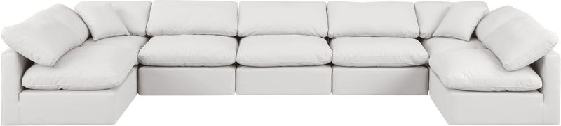 Indulge - Faux Leather 7 Piece Modular U-Shaped Sectional