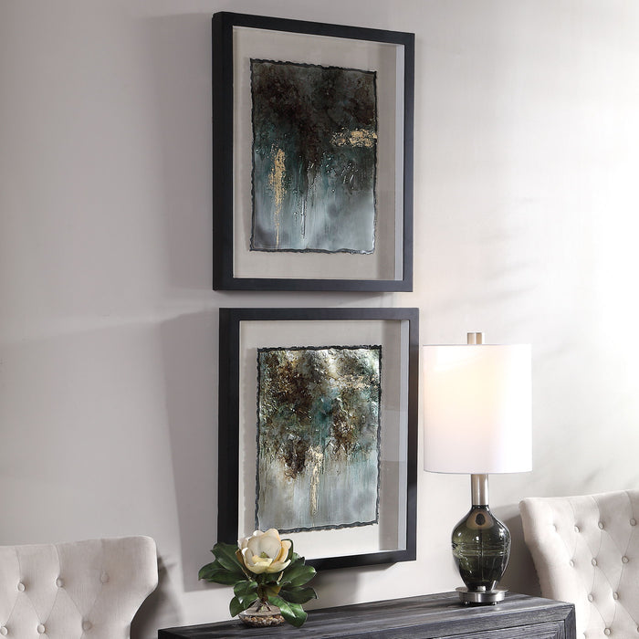 Rustic Patina - Framed Prints (Set of 2) - Black