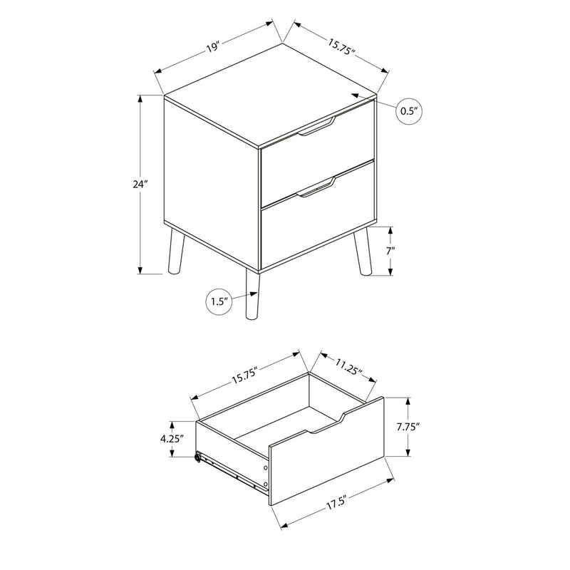 Accent Table With Storage Drawers - Natural