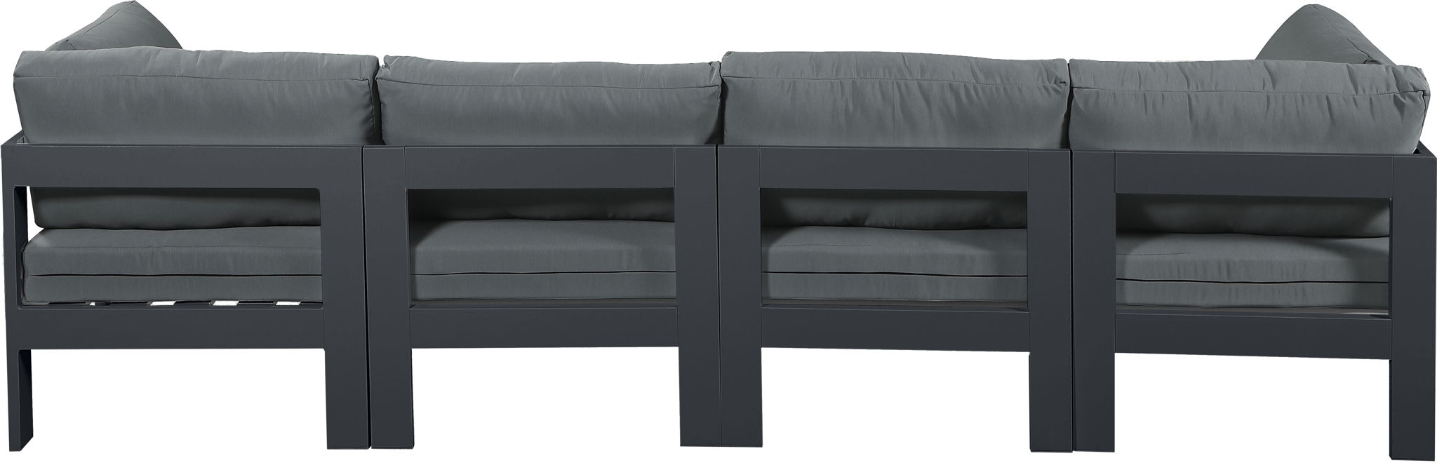Nizuc - Outdoor Patio 4 Seat Modular Sofa With Gray Frame