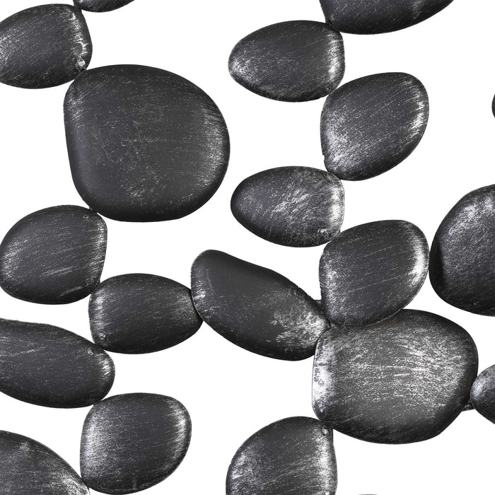 Skipping - Stones Forged Iron Wall Art - Black