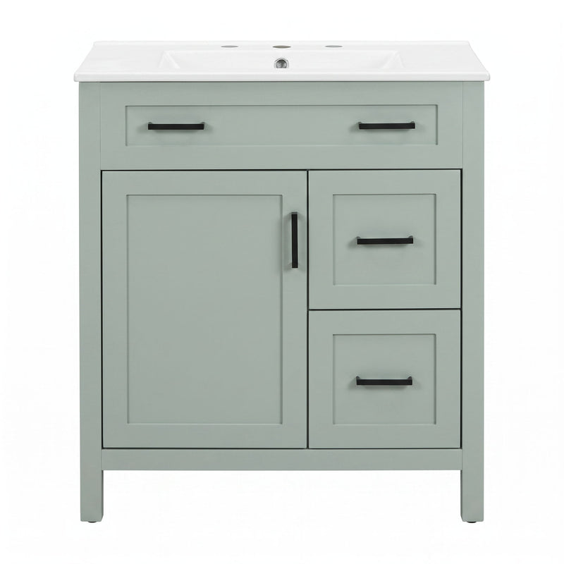 Bathroom Vanity With Sink, 2 Soft Close Drawers, 1 Soft Close Door, Adjustable Shelf