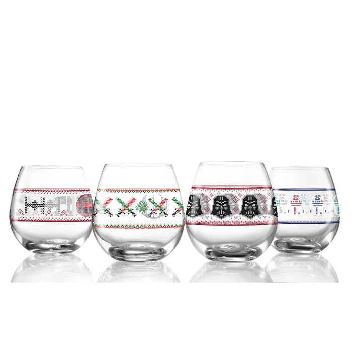 Star Wars Ugly Sweater Stemless Wine Glasses | Set of 4