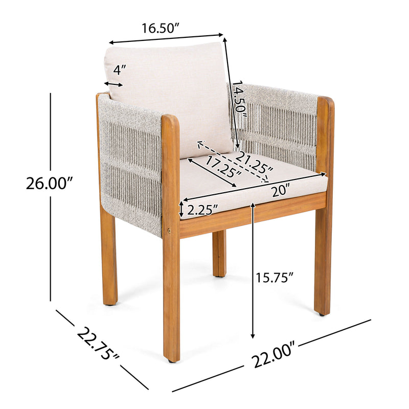 Outdoor Dining Set With Table And Rope Chairs