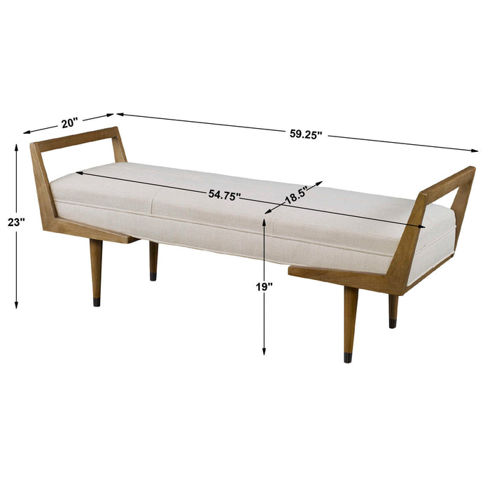 Waylon - Modern Bench - Ivory