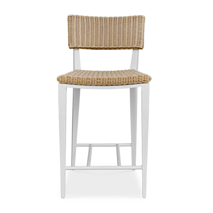 Calbas - Outdoor Counter Stool - White / Woodtone