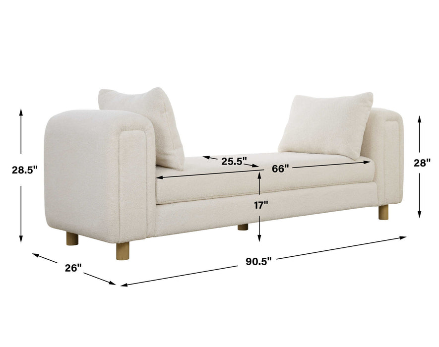 Repose - Oversized Ivory Bench