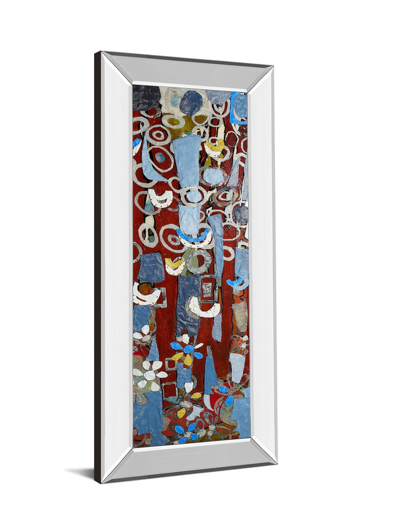 Cut Paper Trees Il By Erin Mcgee Ferrell - Mirror Framed Print Wall Art - Blue