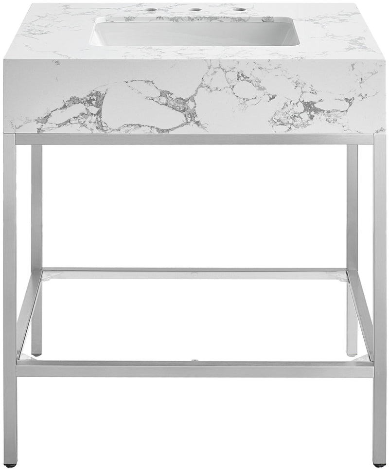 Marmo - Engineered Marble Bathroom Vanity With Chrome Base