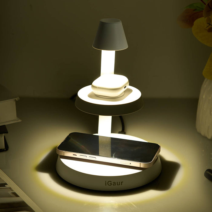 3-in-1 Tabletop Wireless Charger with Dimmable Night Light