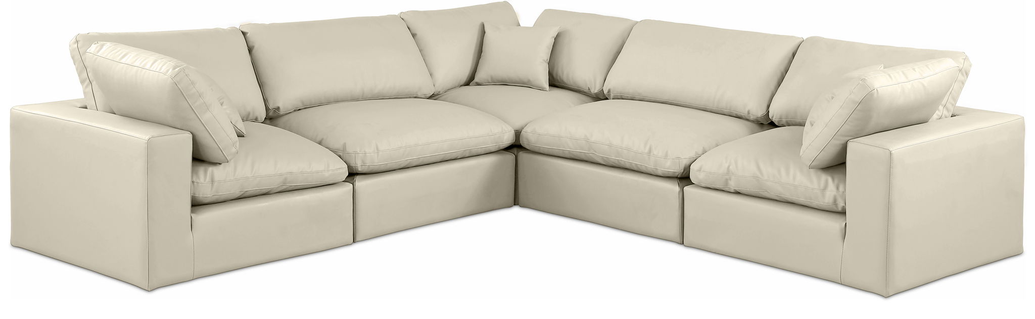 Comfy - 5 Piece Faux Leather Modular Corner Sectional