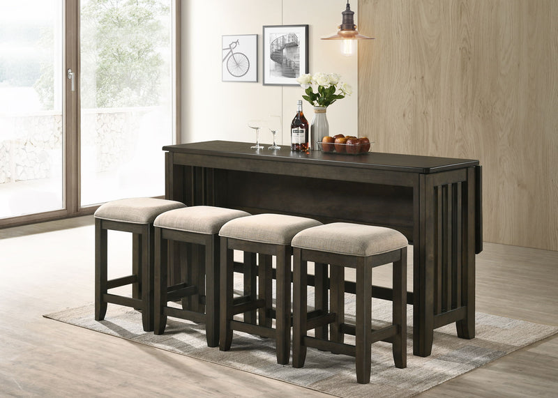 Lindsey - Stool (Set of 2) - Ebony / Beige