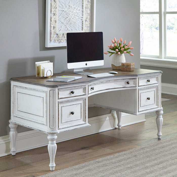 Magnolia Manor - Writing Desk - Antique White & Weathered Bark