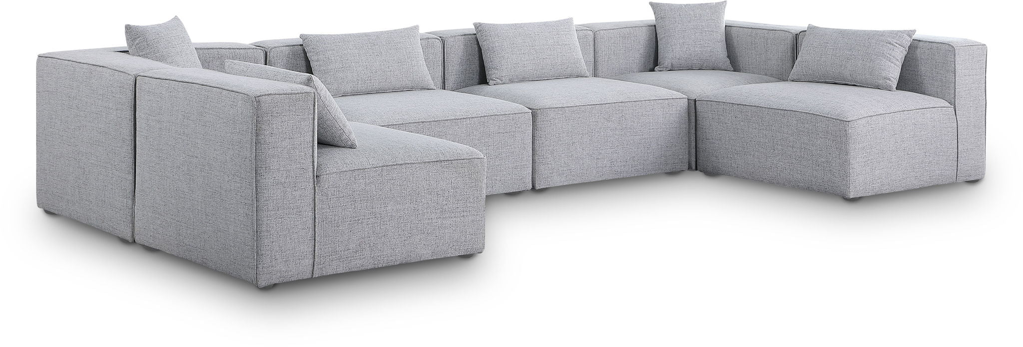 Cube - Linen 6 Piece Modular Armless Sectional