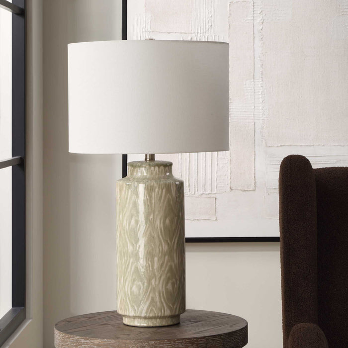 Laurel - Sage Ceramic Table Lamp - Green