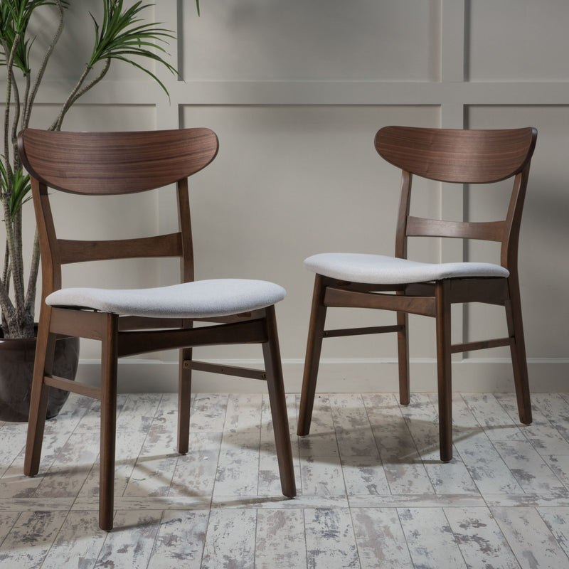 Modern Dining Chair With Upholstered Seat And Wood Frame
