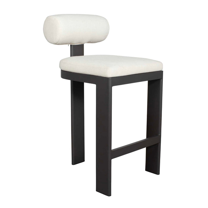 Bolster Back - Outdoor Bar Stool - White / Black