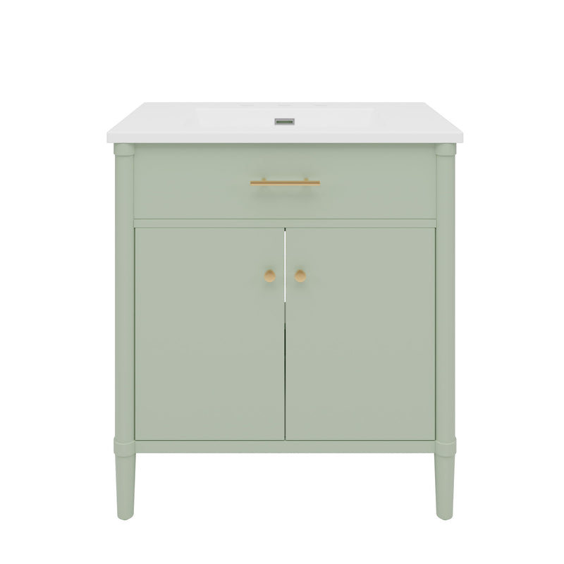 Bathroom Vanity With Sink, Soft Close Doors And Adjustable Shelf