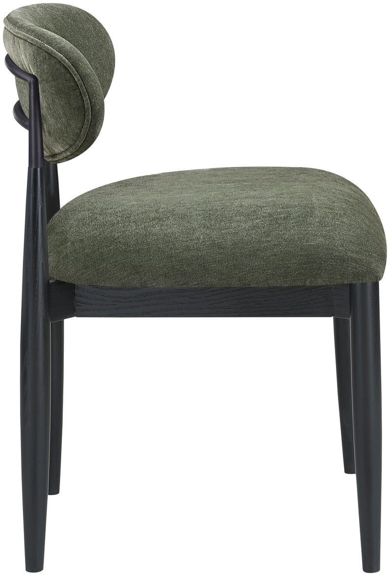 Riccio - Fabric Dining Side Chair (Set of 2) - Black Frame