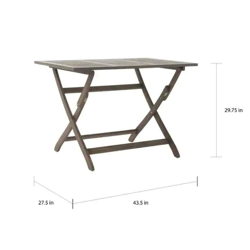 Blissique - Outdoor Foldable Wood Dining Table With Slat Design