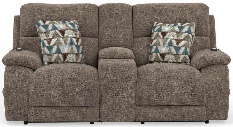Joya - Power Headrest Power Lay Flat Reclining Console Loveseat With CR3 Heat/Massage/Lumbar/ZG