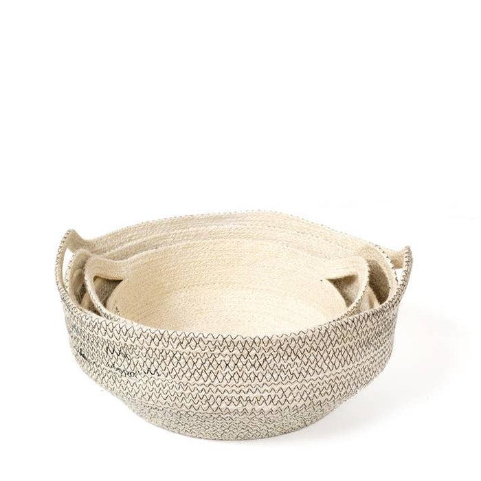 Handwoven Storage Basket | Amari Fruit Bowl | Black | Set of 3