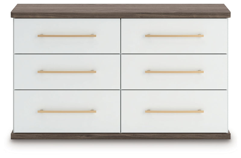 Kendanport - 3 Pc. - Dresser And 2 Nightstands - Brown / White