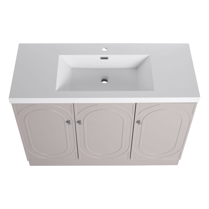 Contemporary Freestanding Bathroom Vanity With Resin Sink & Soft-Close Cabinet Doors