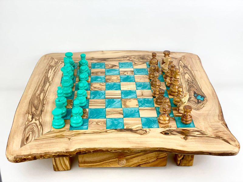 Olive Wood Resin Chess Board