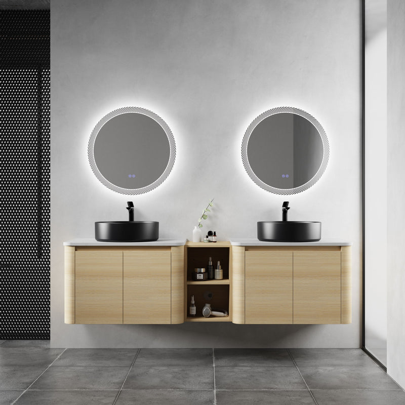 Mounted Bathroom Vanity With Art Sink, 1 Storage Shelf, Soft Close Door