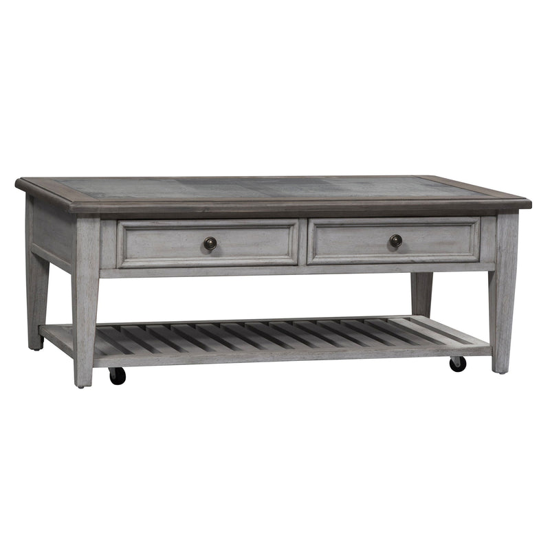 Heartland - 3 Piece Table Set - Antique White / Tobacco Tops