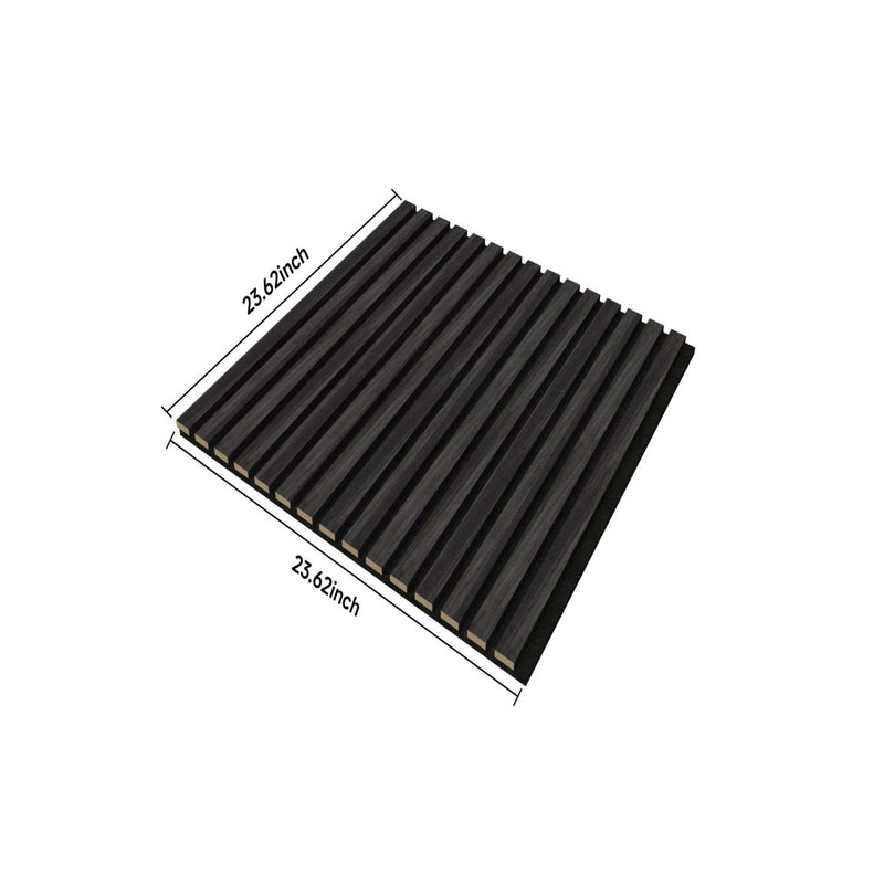 Acoustic Panels With Strip Design, Sound Absorbing Wall & Ceiling Panels (Set of 4) - Matt Black