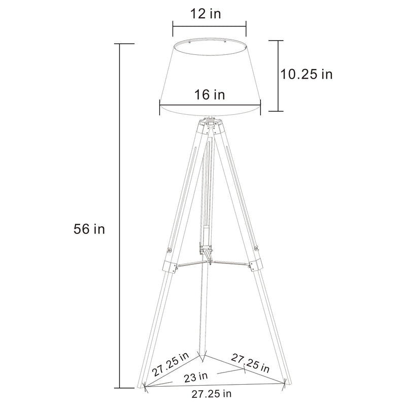 Hannah - Floor Lamp With Tripod Base - Gray