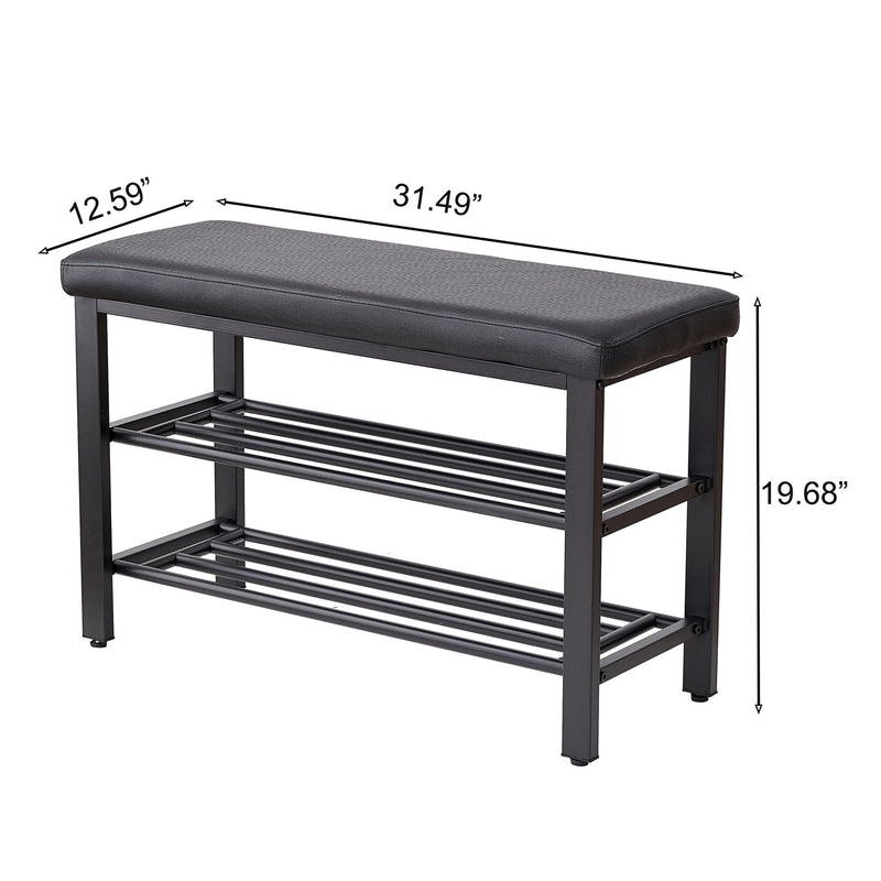 Shoe Bench With Cushion, Storage Seat For Entryway