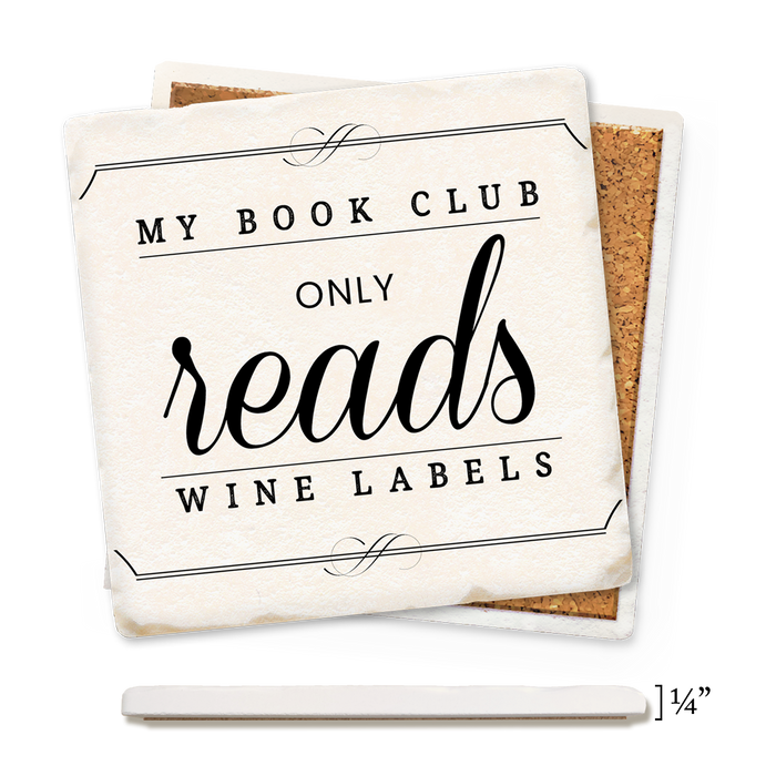 Coaster - My Book Club Only Reads Wine Labels