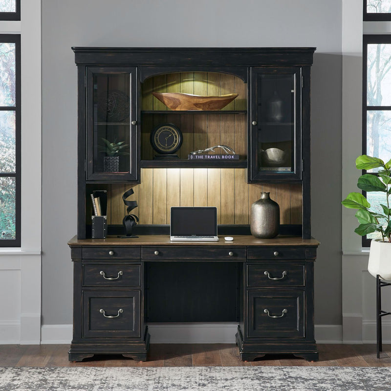 Meritage - Credenza & Hutch - Aged Charcoal